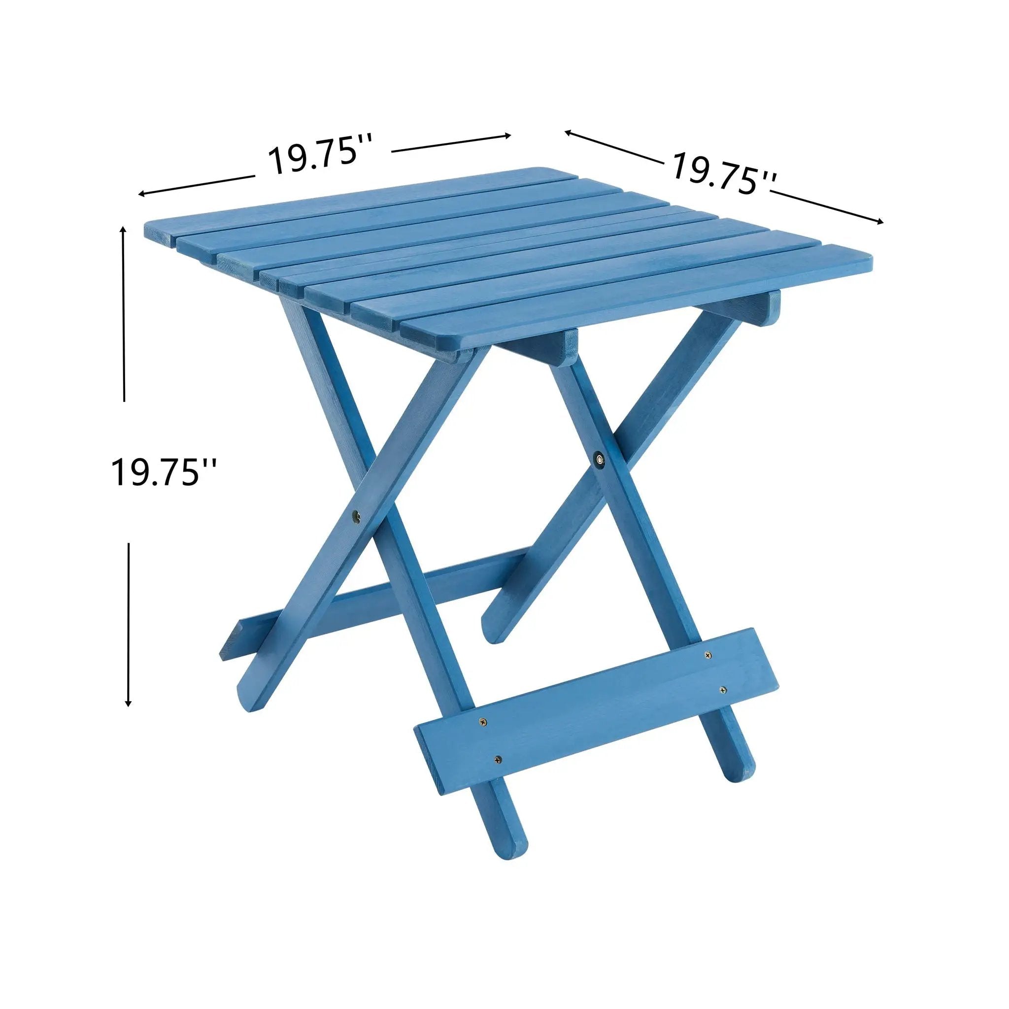 Folding Square Table For Backyard - Blue by HouseOfZazla