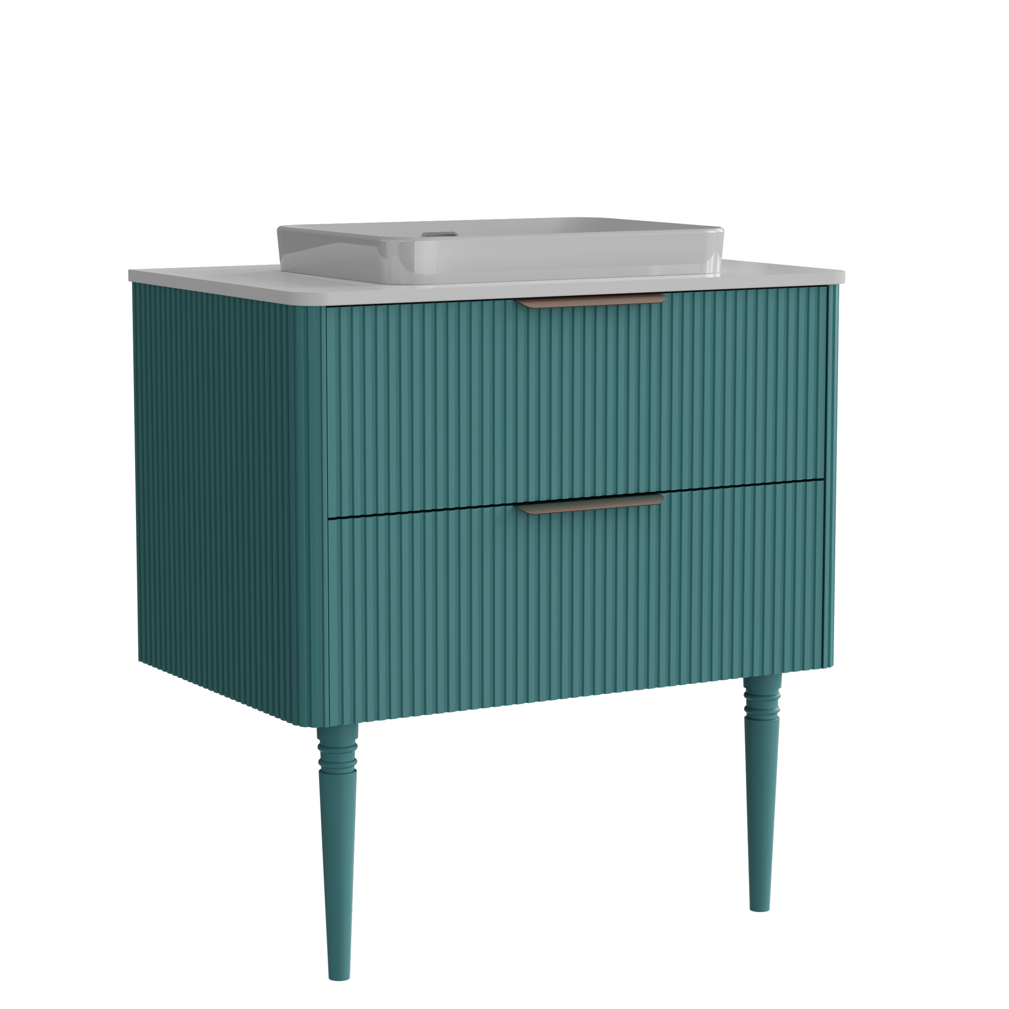 Elena Striped Aquamarine Bathroom Vanity Without Sink by HouseOfZazla