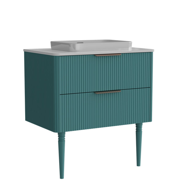 Elena Striped Aquamarine Bathroom Vanity Without Sink