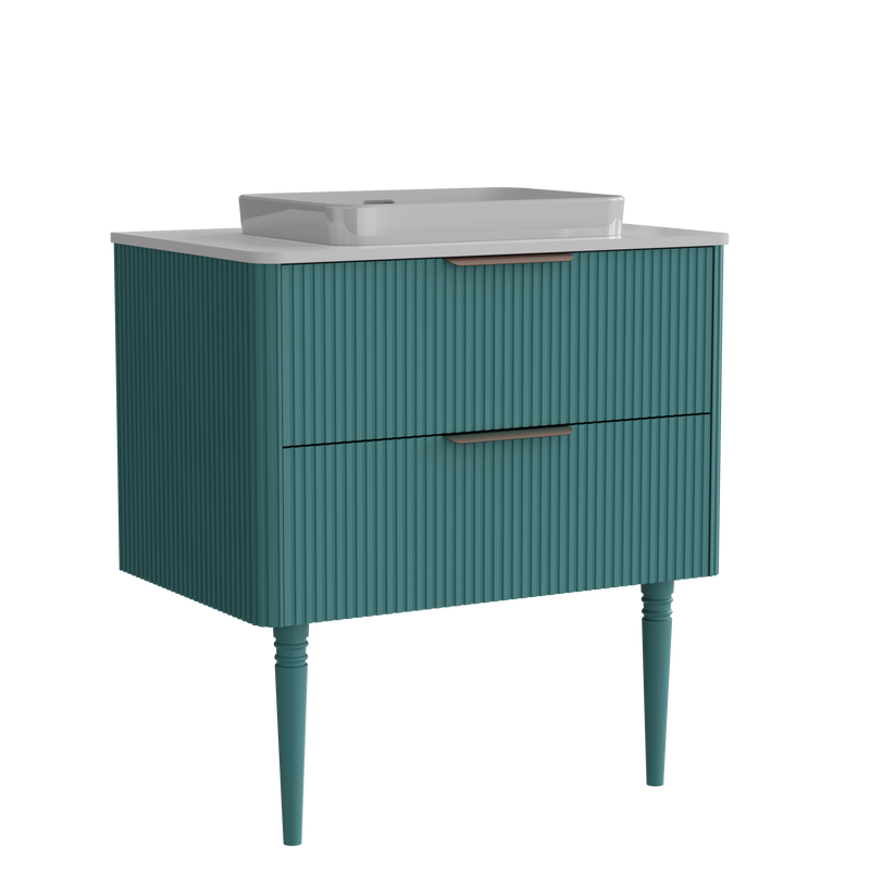 Elena Striped Aquamarine Bathroom Vanity Without Sink by HouseOfZazla