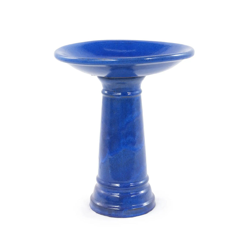 Ceramic Pedestal Bird Bath for Outdoor Garden by HouseOfZazla
