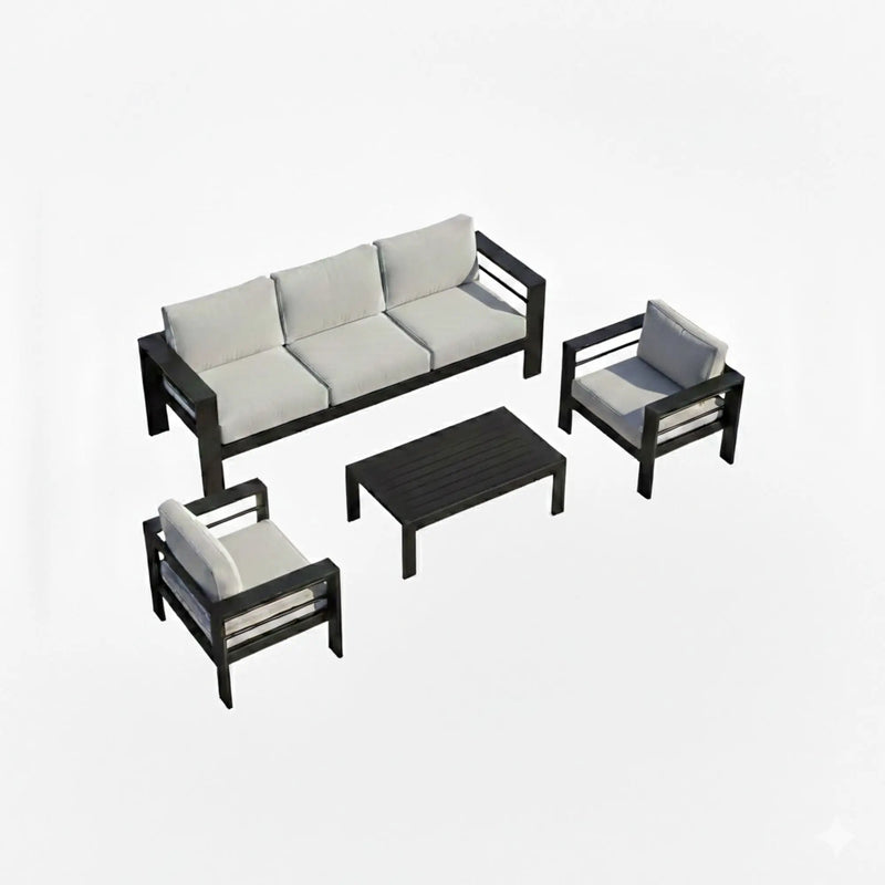 Outdoor Patio Set With All-Weather Thick Cushions by HouseOfZazla