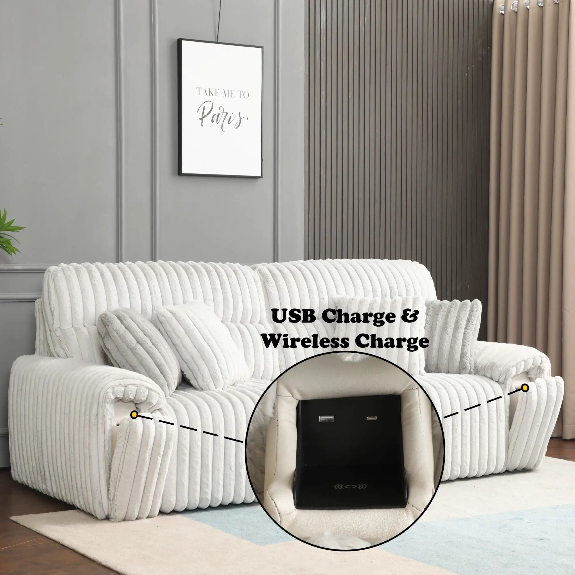 Jaya - Power Motion Sofa With Sleeper & USB Port - Mondo Gray by Unique Piece Furniture