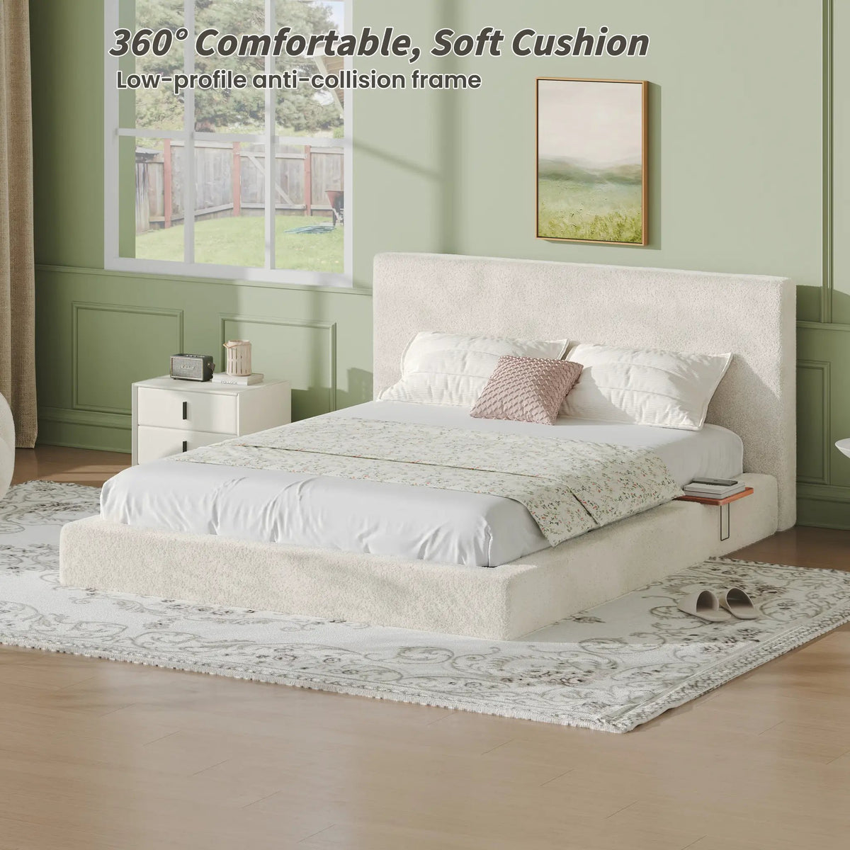 AirFrame Queen Bed Frame with Adjustable Sliding Side Table by HouseOfZazla