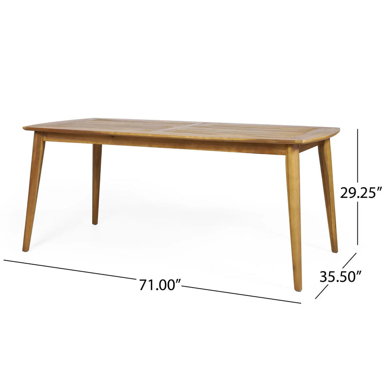 Outdoor Dining Table With Frame - Teak by HouseOfZazla