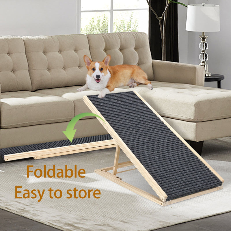 Upgraded Dog Ramp for Bed with Extra Wide Traction and Foldable Design by HouseOfZazla