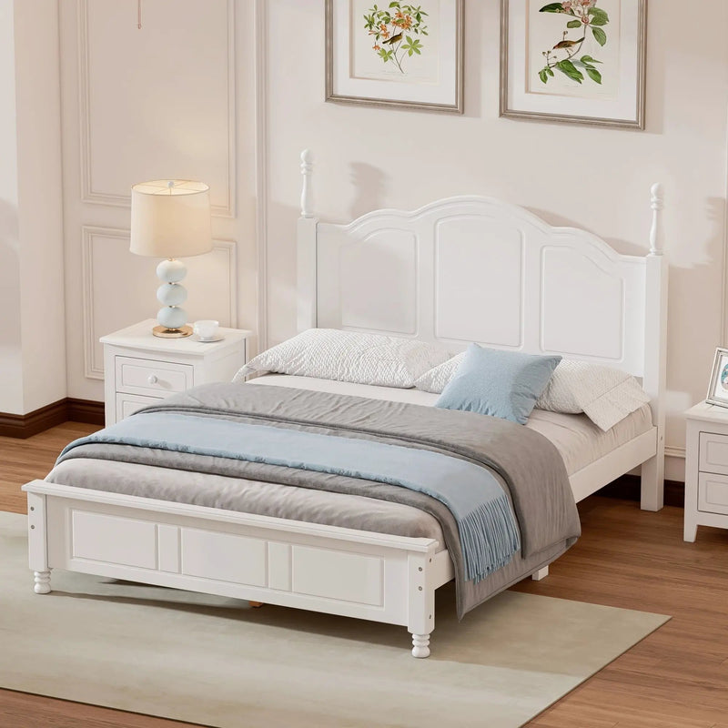 Full Size Wood Platform Bed Frame,Retro Style Platform by BLAKHOM