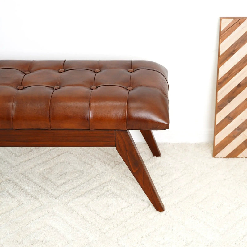 Maja - Bench - Cognac / Dark Brown by HouseOfZazla