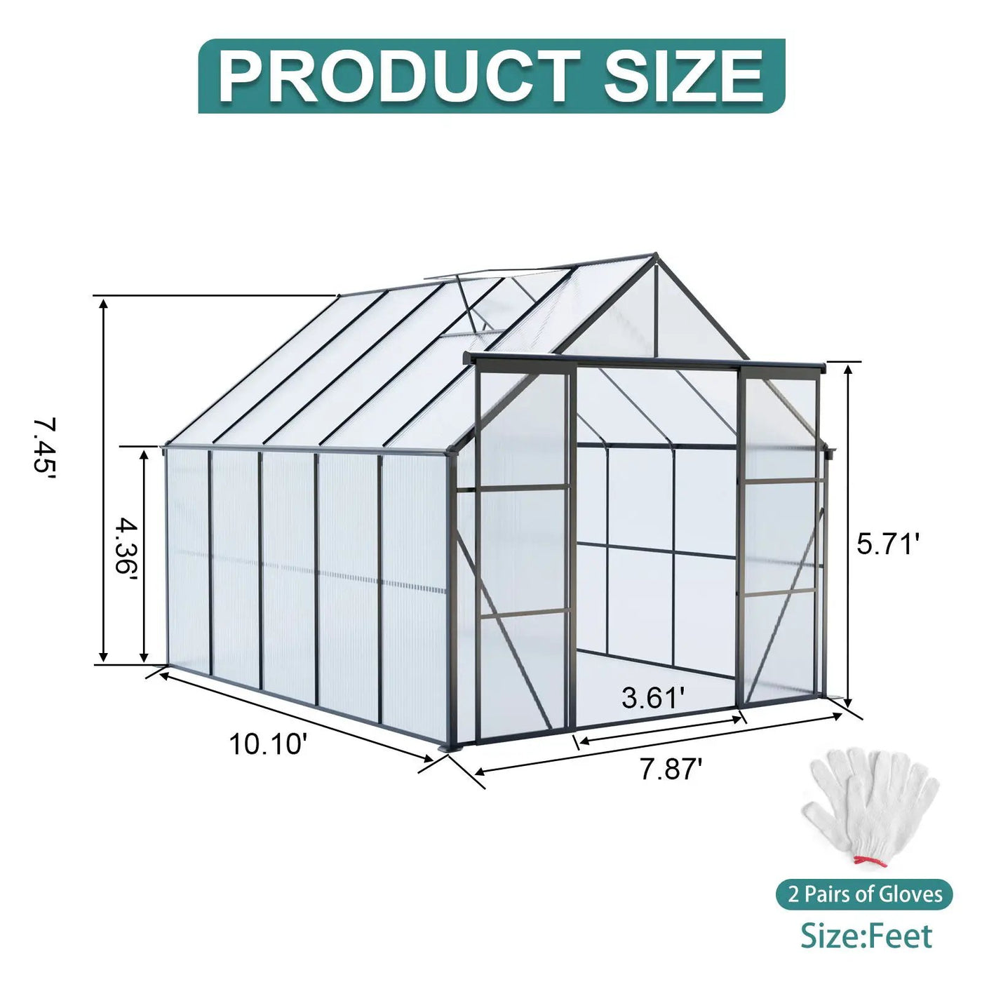 Double Door Polycarbonate house Raised Base And Anchor Aluminum Heavy Duty Walk In houses For Outdoor Backyard In All Season by HouseOfZazla