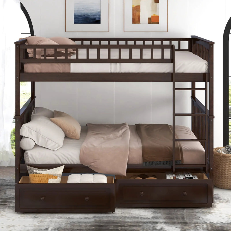 Bunk Bed With Drawers, Convertible Design by Unique Piece Furniture