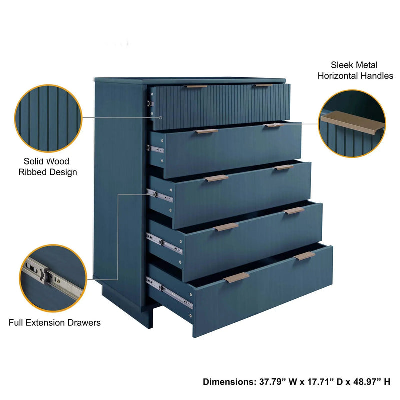 Granville - Chest With 5 Drawers by HouseOfZazla