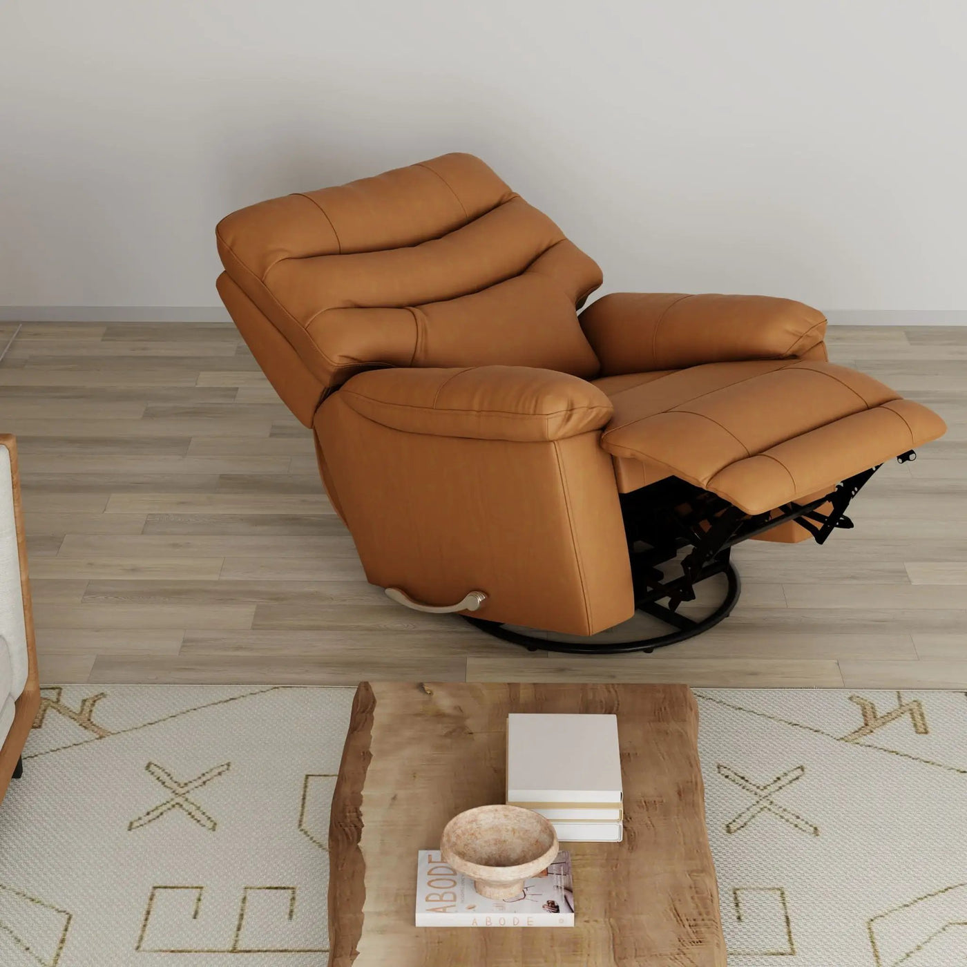 Oslo Antelope - Swivel Glider Recliner With Manual Footrest by Unique Piece Furniture