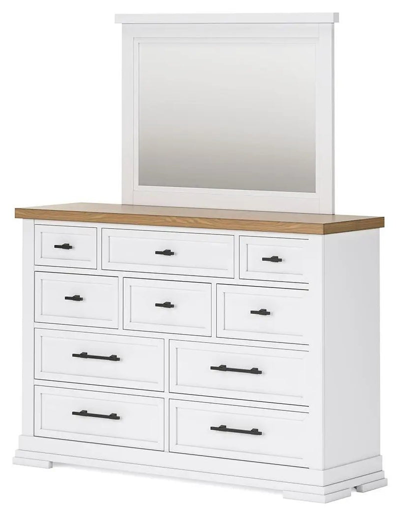 Ashbryn - Dresser And Mirror - White / Natural by Unique Piece Furniture