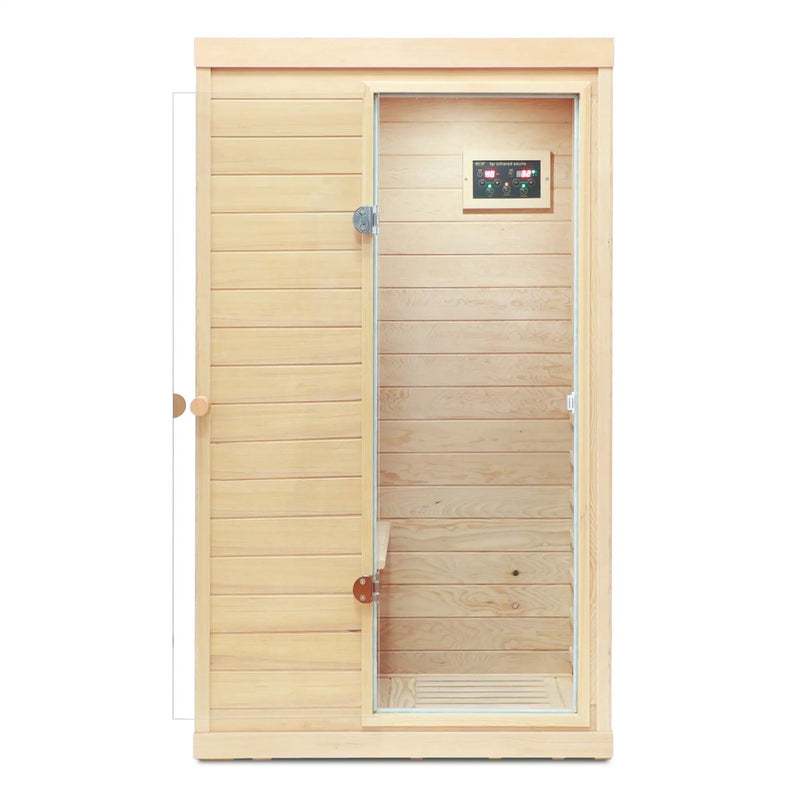 Hemlock Mini 1 Person Far Infrared Door Indoor Sauna Room by HouseOfZazla