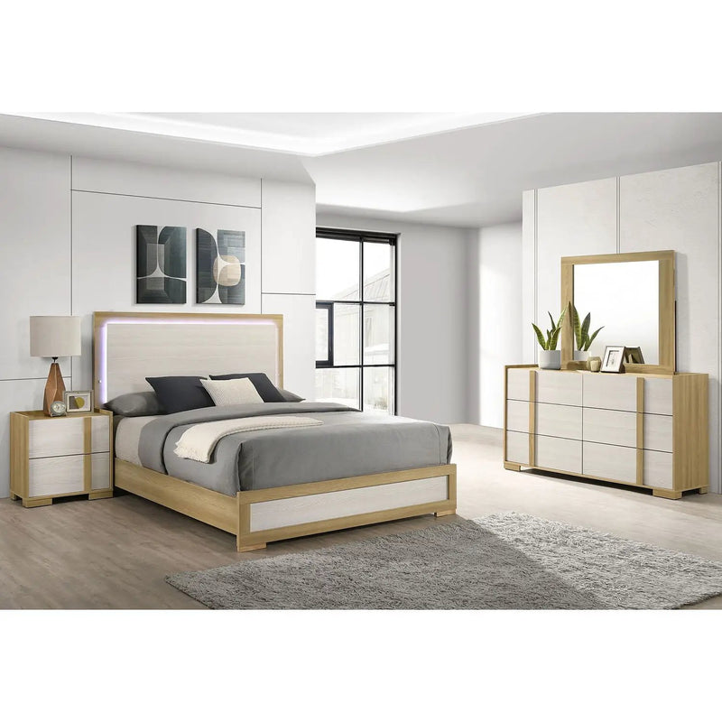 Lincoln - 4 Piece Queen Bedroom Set - Natural by HouseOfZazla