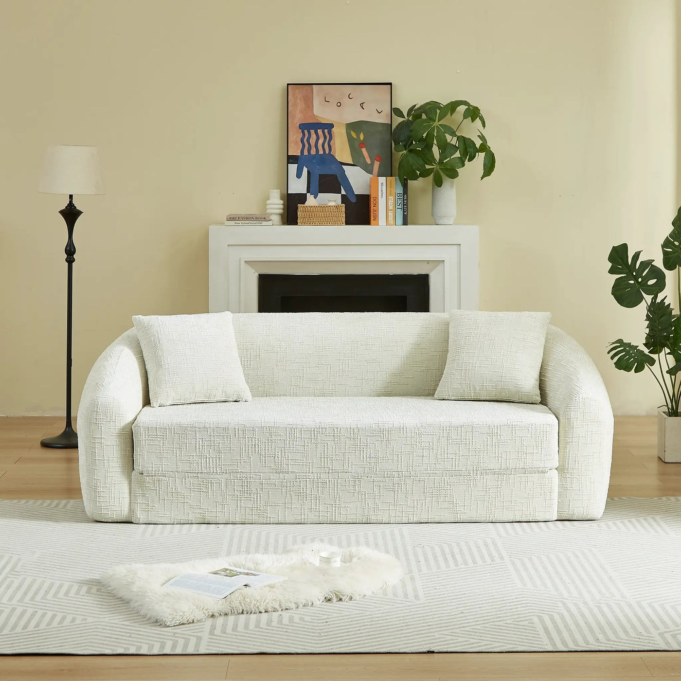 87-Inch Curved Convertible Sofa Recliner by HouseOfZazla