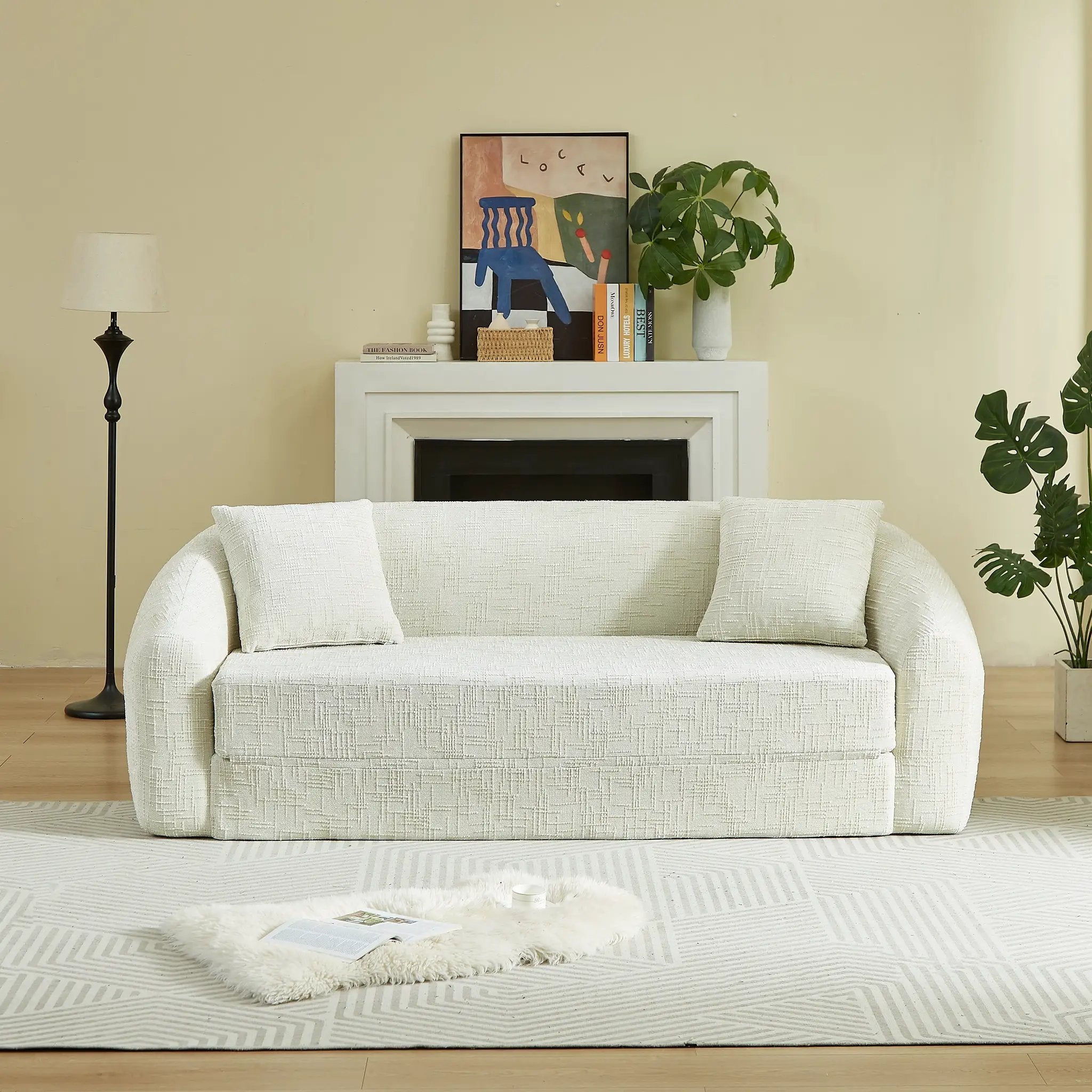 87-Inch Curved Convertible Sofa Recliner by HouseOfZazla