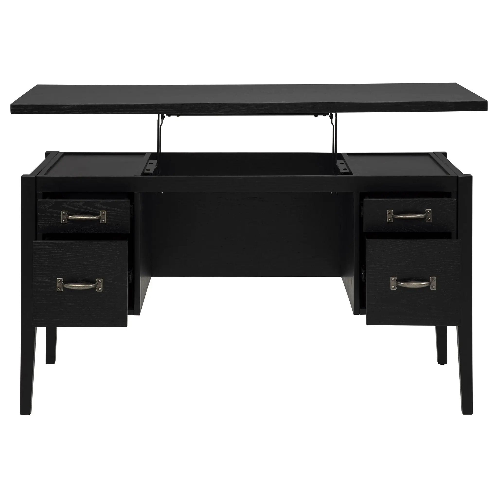 Graham 54-inch 4-drawer Double Pedestal Lift Top Computer Desk Black by Unique Piece Furniture