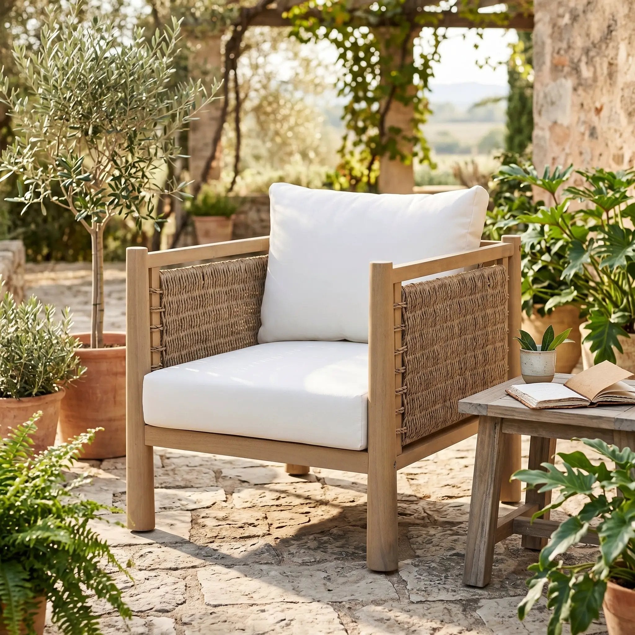 Outdoor Acacia Wood Patio Chair by HouseOfZazla