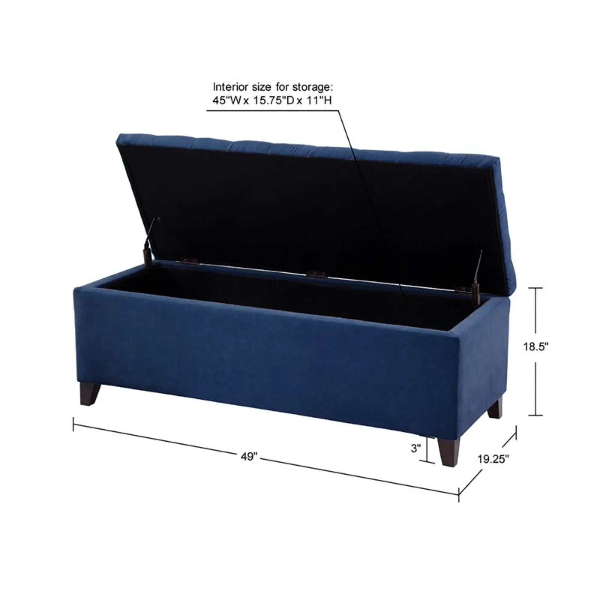 Shandra - Tufted Top Soft Close Storage Bench by HouseOfZazla