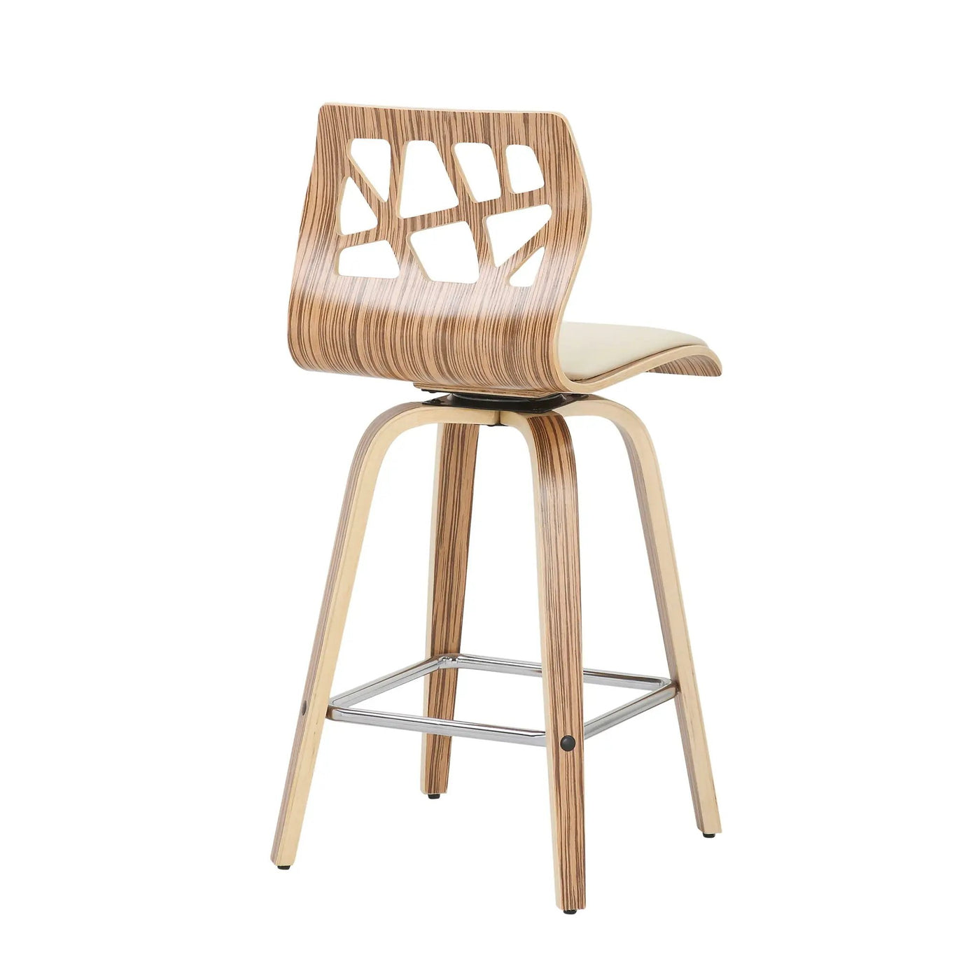Folia - Mid Century Modern Counter Stool With Footrest (Set of 2) by HouseOfZazla