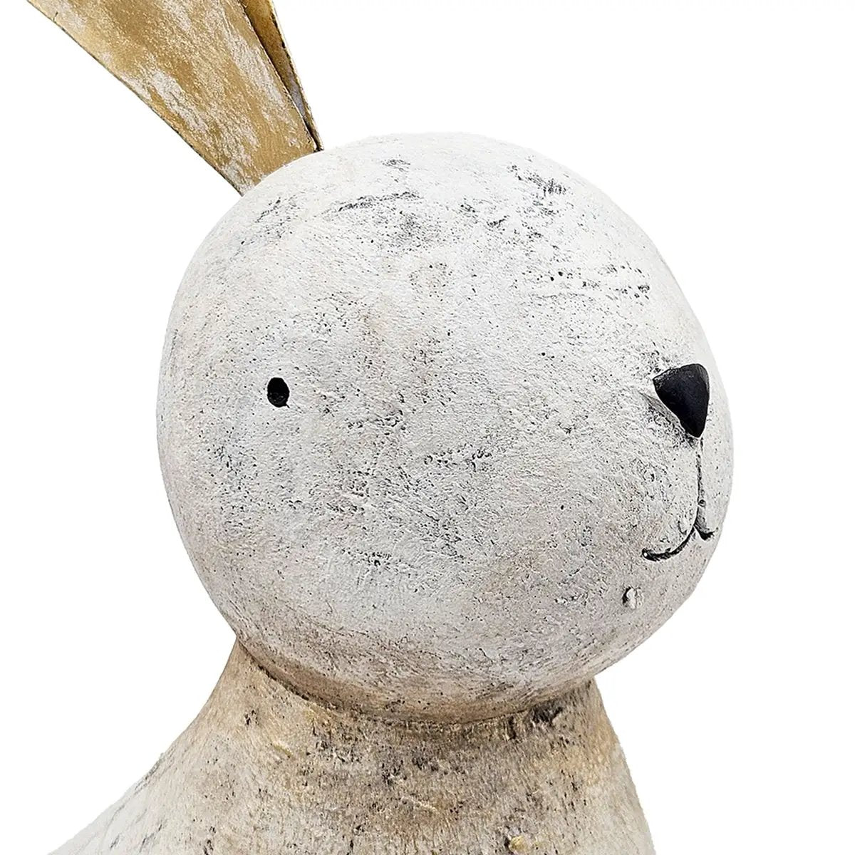 White Magnesium Rabbit Figurine with Gold Iron Ears by HouseOfZazla