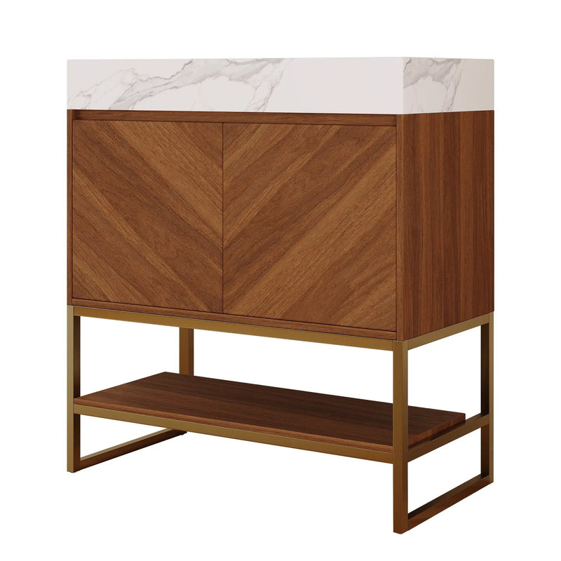 29.9" Modern Free-standing Bathroom Vanity with Ceramic Sink by HouseOfZazla