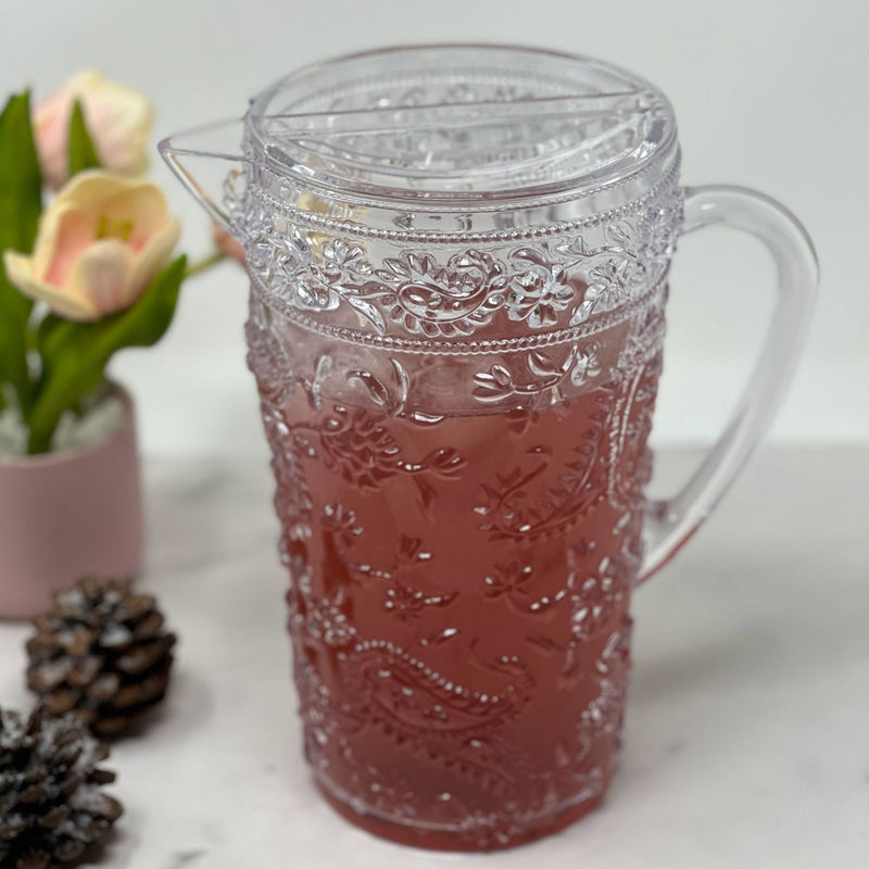 Paisley Unbreakable Plastic Water Pitcher With Lid And Spout by HouseOfZazla