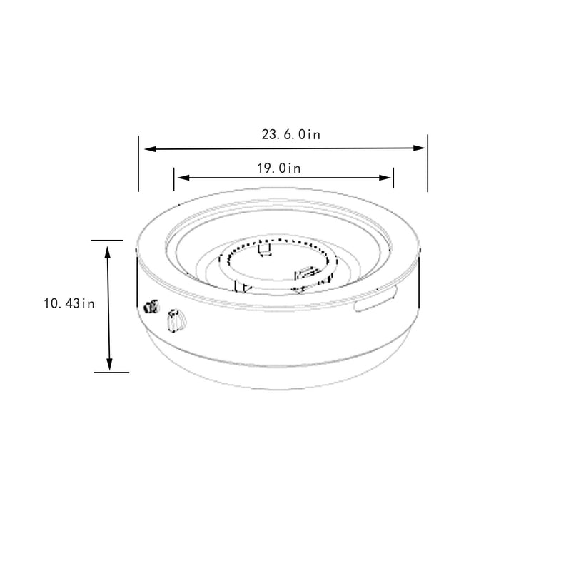 Propane Gas Fire Pit Bowl, 40000 Btu, Round For Outside - Gray by HouseOfZazla