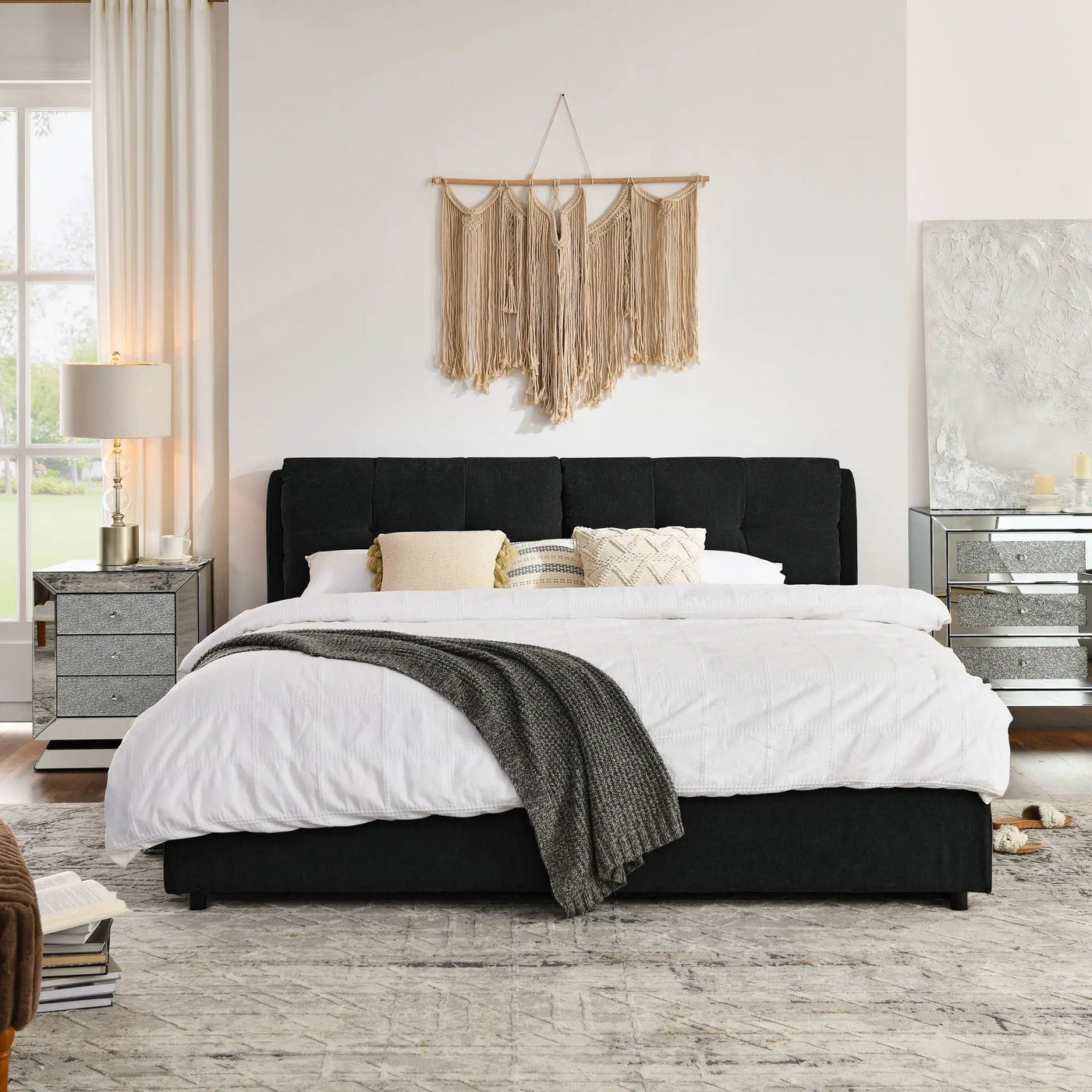 Storage Upholstered Hydraulic Platform Bed With Integrated Headboard by Unique Piece Furniture