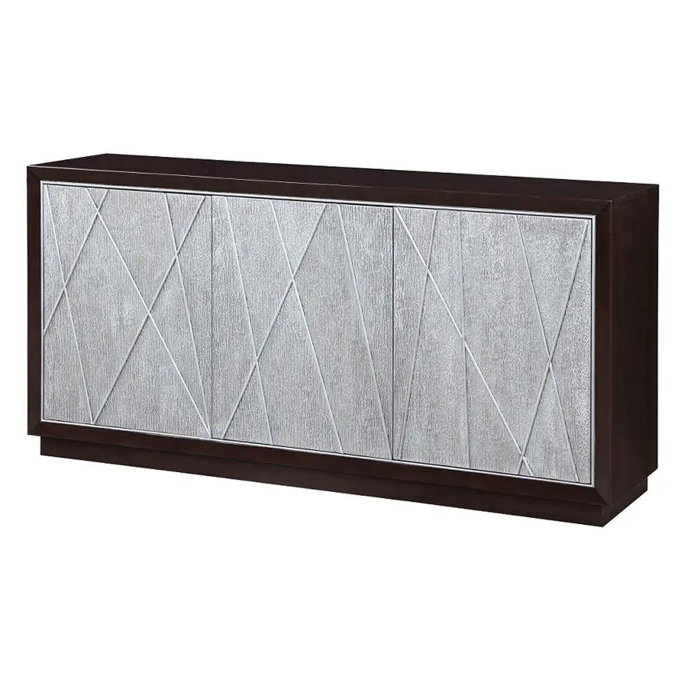 Geranio - Console Cabinet - Metallic Silver & Walnut by Unique Piece Furniture