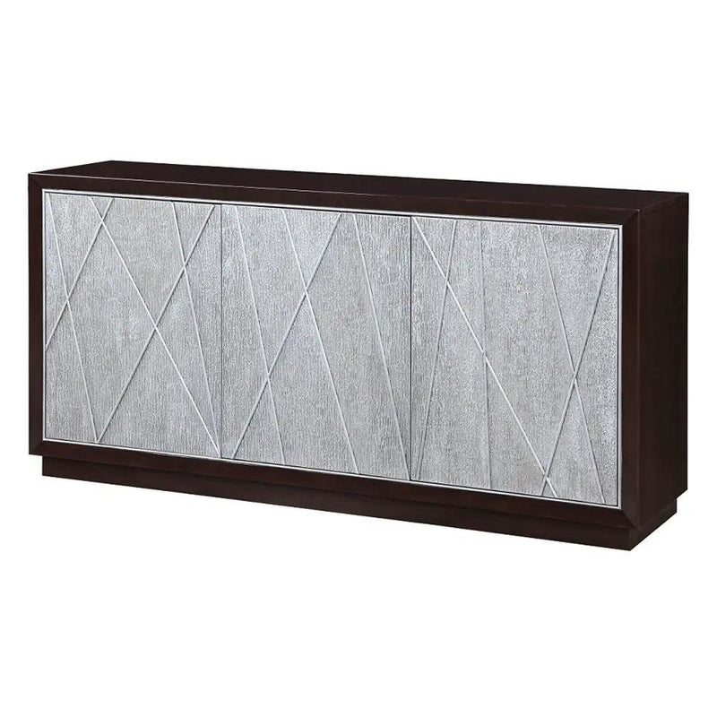 Geranio - Console Cabinet - Metallic Silver & Walnut by Unique Piece Furniture