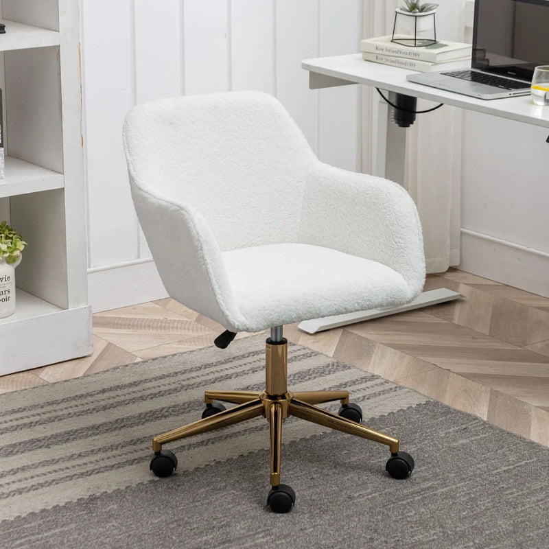 Modern Adjustable Height 360 Revolving Home Office Chair With Metal Legs And Universal Wheel For Indoor by HouseOfZazla