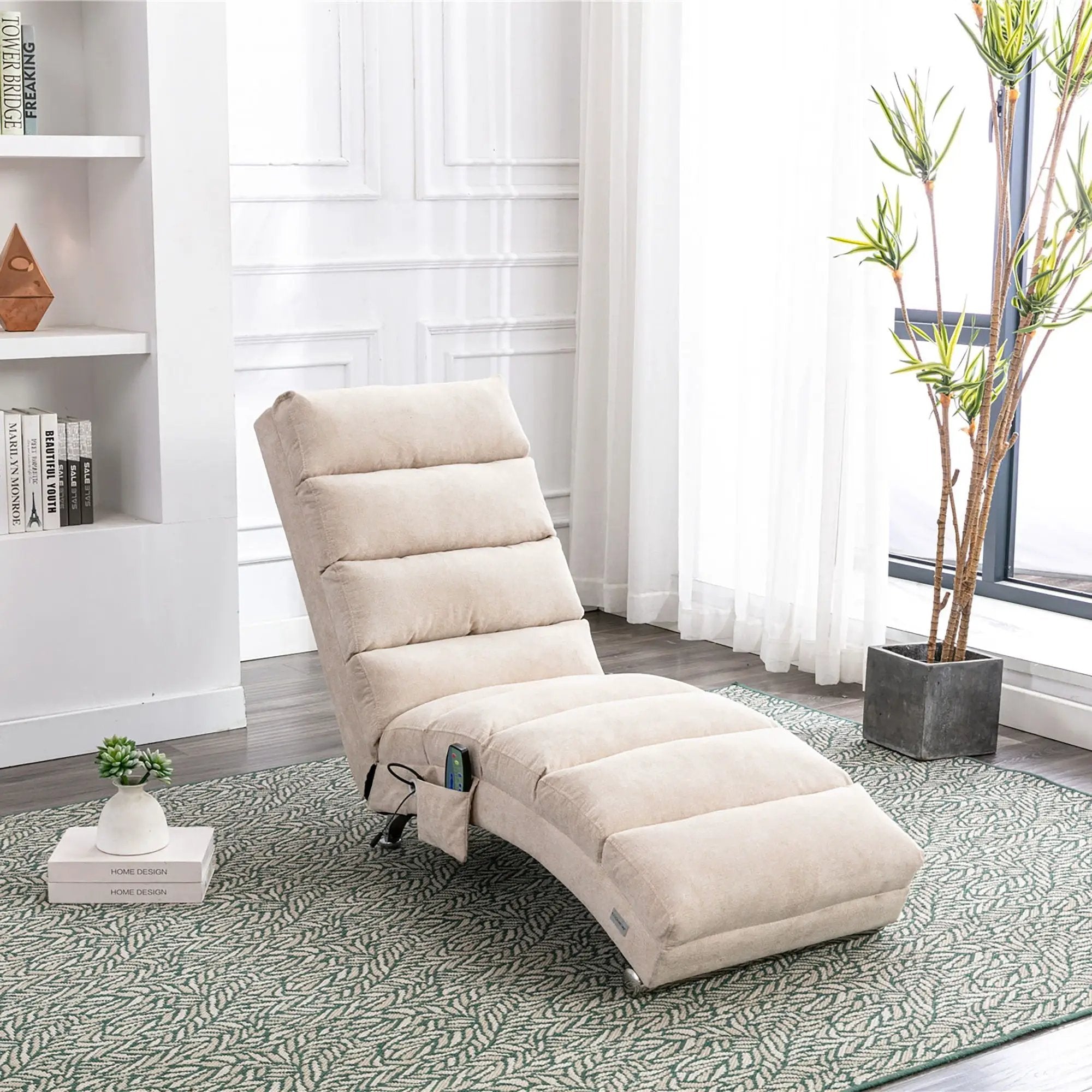 Massage Chaise Lounge Indoor With Remote Control, Ergonomic Electric Massage Lounger by Unique Piece Furniture
