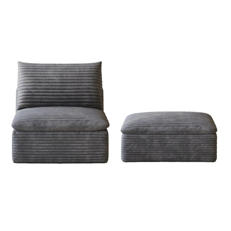 1 Middle Seat Sofa with Ottoman by HouseOfZazla