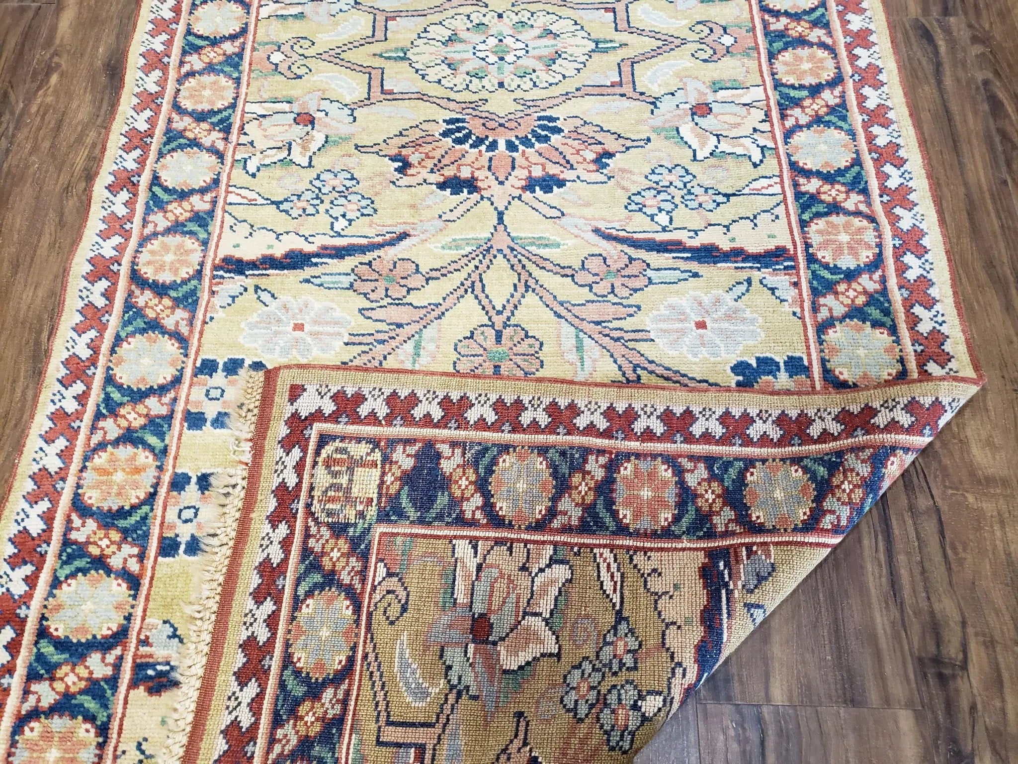 Hallway Runner Rug, Kitchen Runner, Sultanabad Hand Knotted Rug, Farmhouse Rug, 1950s Rug, Mahal Rug, Turkish Rug, Long Runner, Yellow by Jewel Rugs