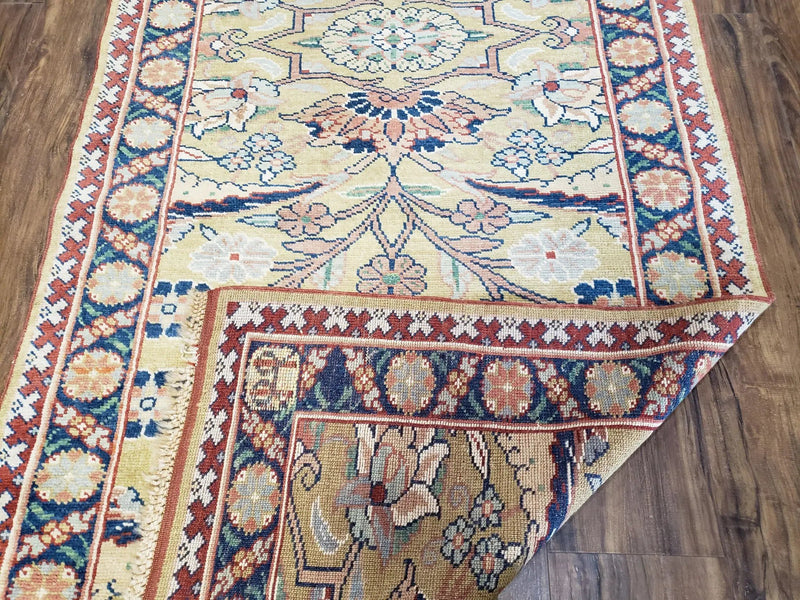 Hallway Runner Rug, Kitchen Runner, Sultanabad Hand Knotted Rug, Farmhouse Rug, 1950s Rug, Mahal Rug, Turkish Rug, Long Runner, Yellow by Jewel Rugs