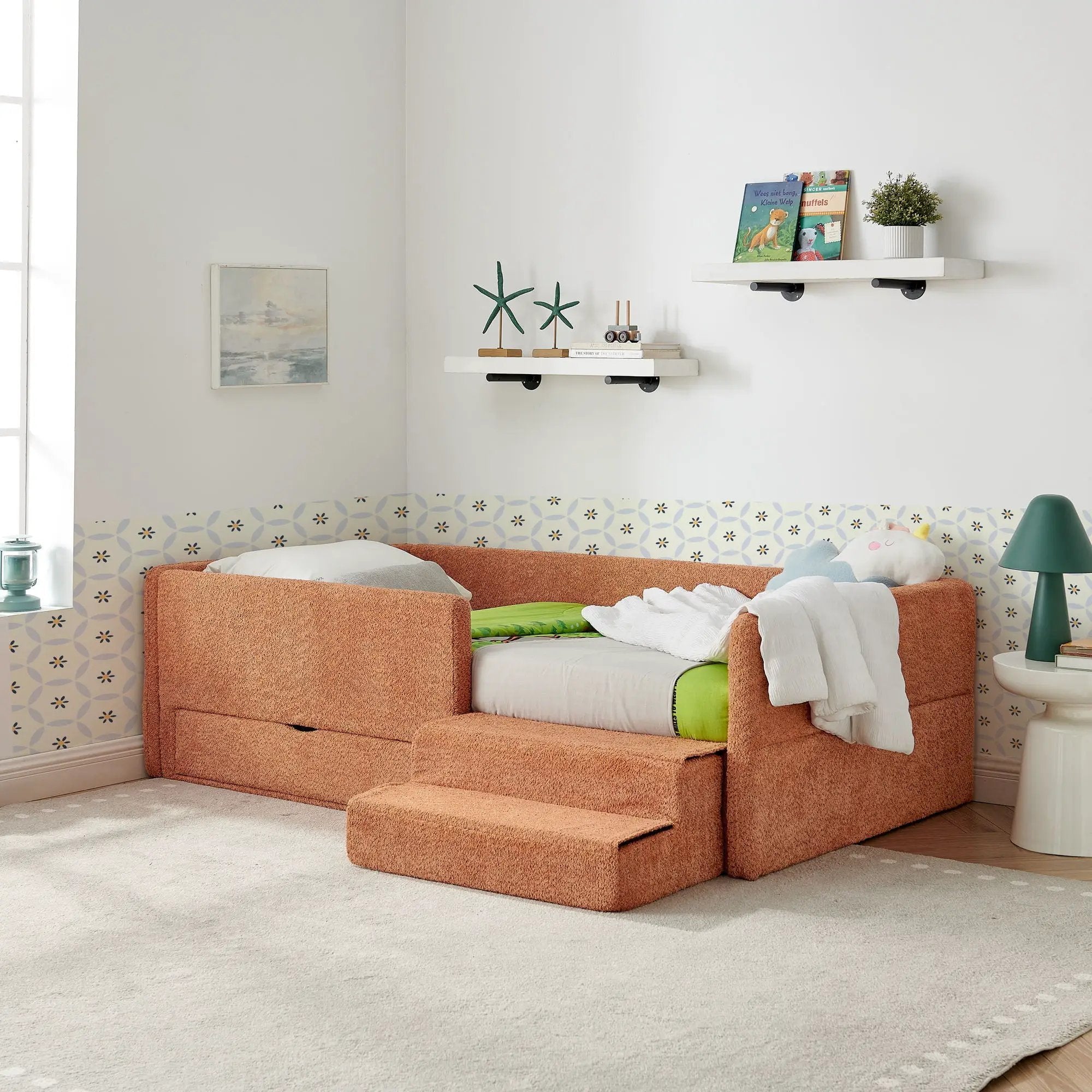 Safe Kids Bed With Guardrails And Storage by Unique Piece Furniture