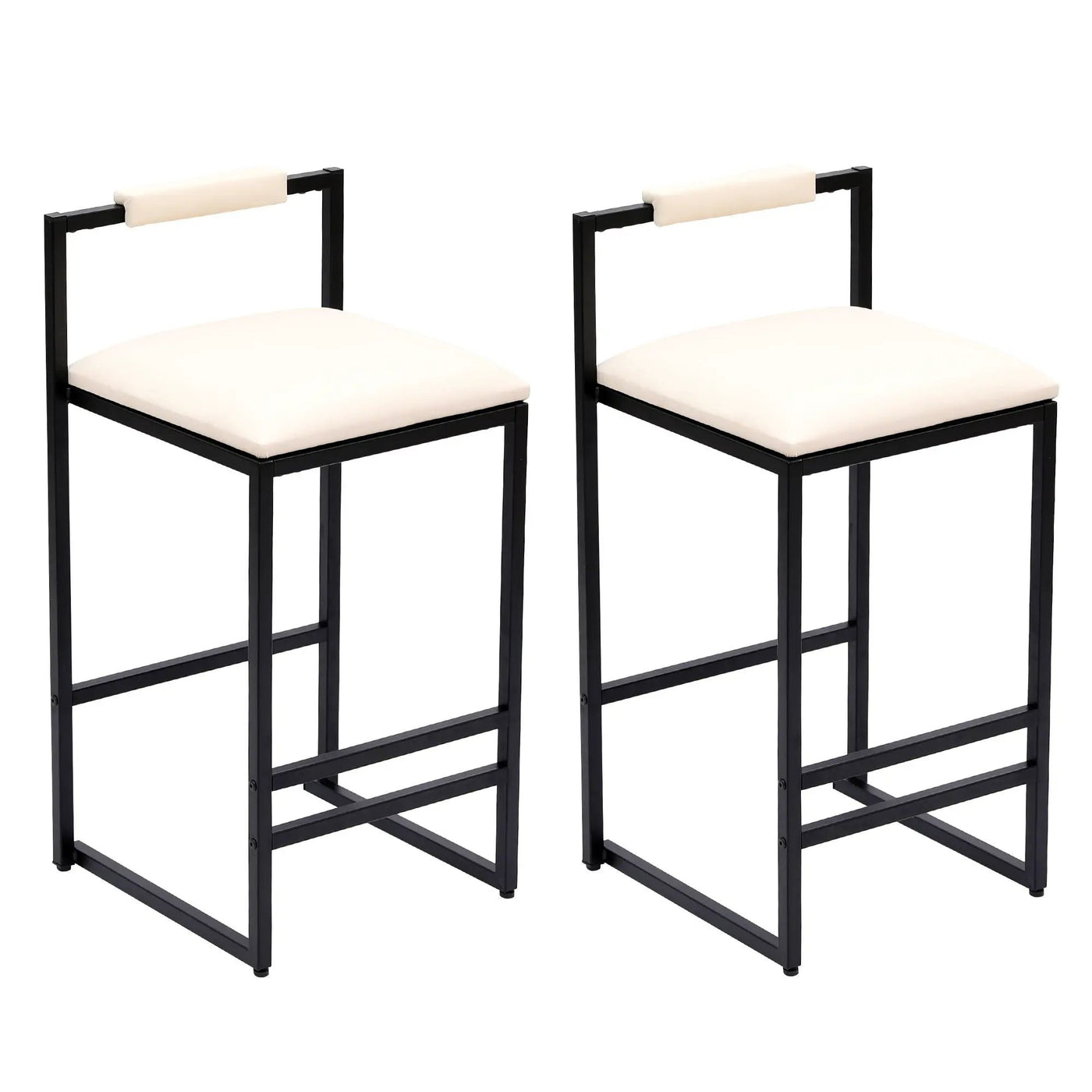 Elegant Bar Stool Set With Backrest And Footrest, Counter Height (Set of 2) by Unique Piece Furniture