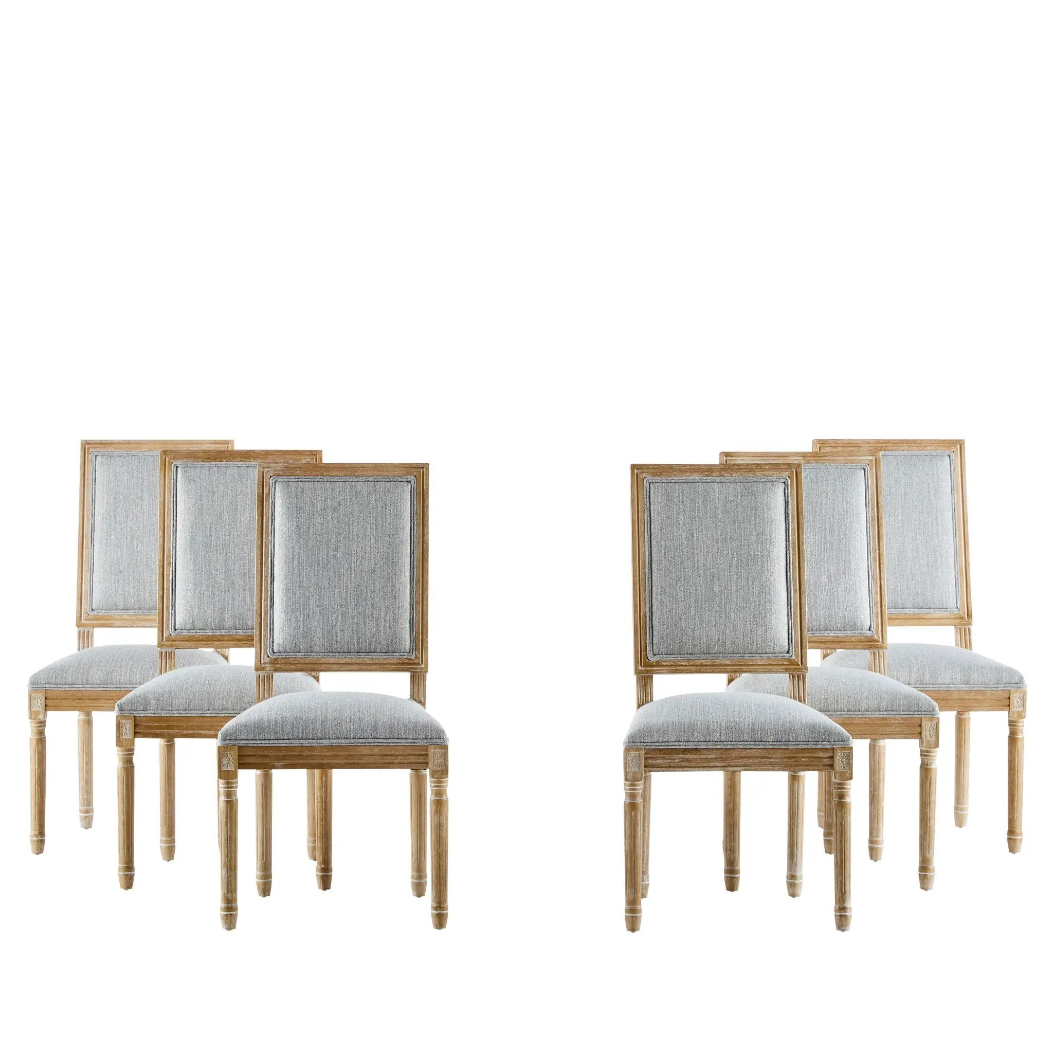 French Country Style Dining Chair With Upholstered Seating And Fluted Legs by HouseOfZazla