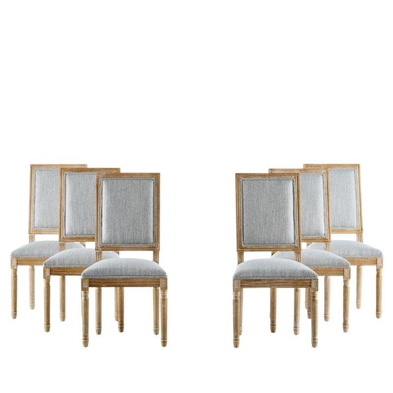 French Country Style Dining Chair With Upholstered Seating And Fluted Legs by HouseOfZazla