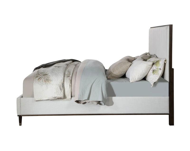Carena - 5 Piece Bedroom Set (Eastern King Dresser Chest Mirror Nightstand) - Brown / Light Gray / White by Unique Piece Furniture