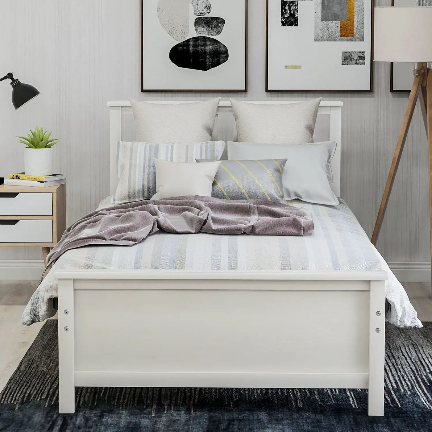Platform Bed With Headboard, Footboard And Wood Slat Support by Unique Piece Furniture