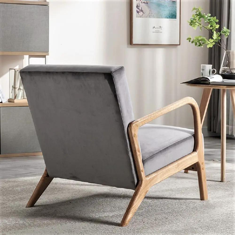Classic Mid-Century Modern Accent Chairs, Open Framed Armchair With Cushioning by HouseOfZazla