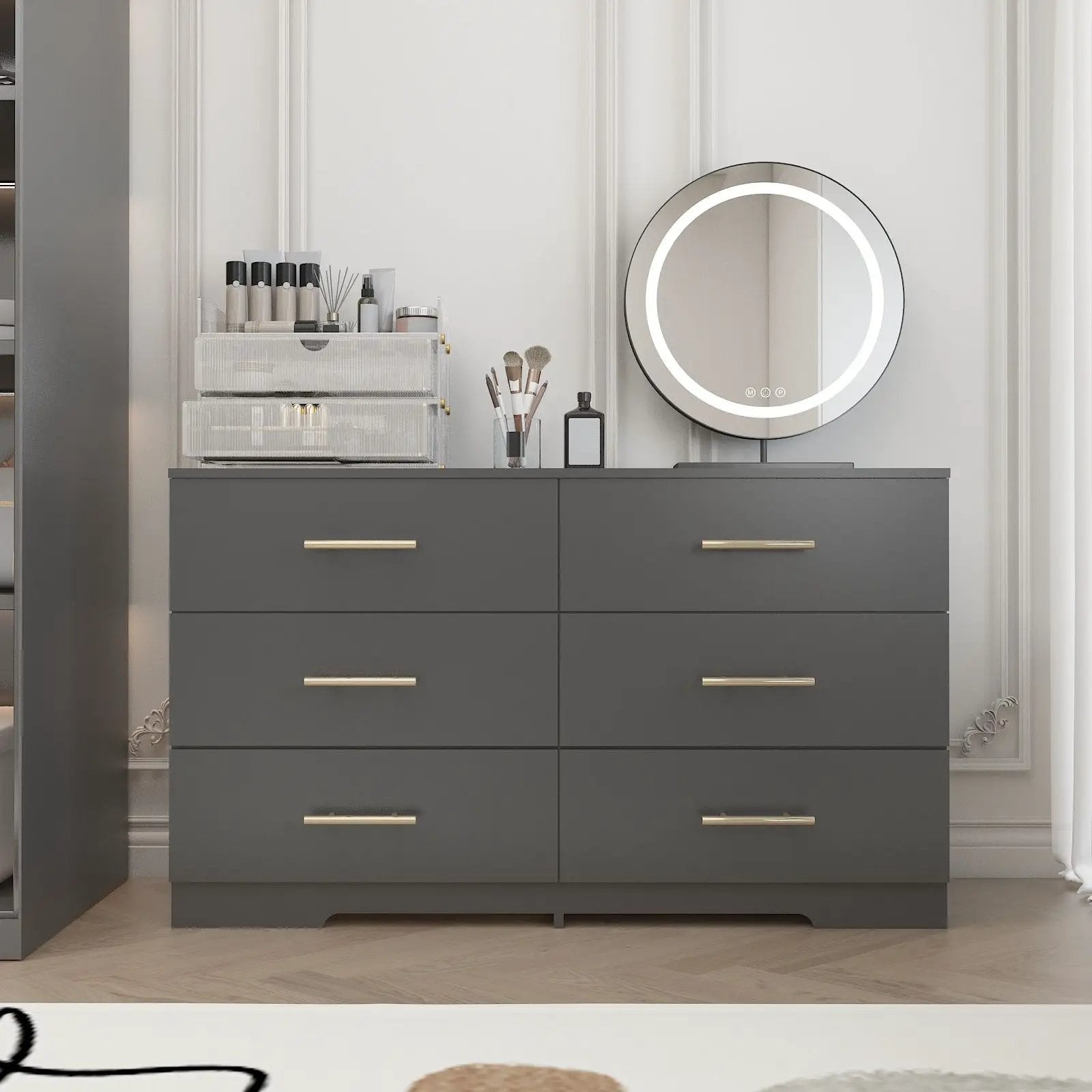 Large 6 Drawers Chest Of Drawer Dressers Table With Handle by HouseOfZazla