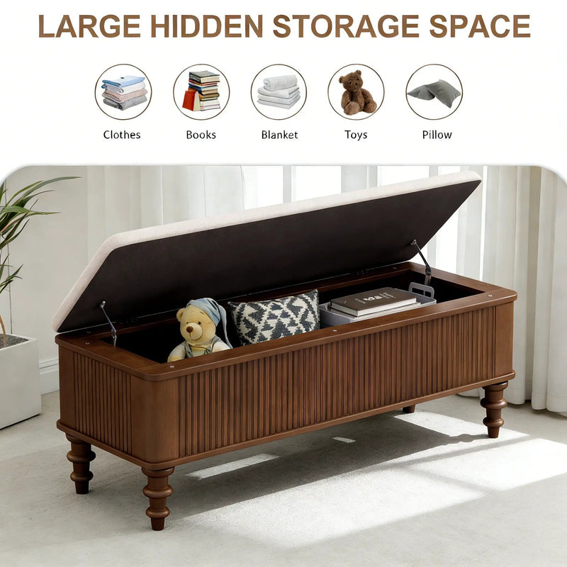 50.8-Inch Multi-Functional Storage Ottoman Bench by HouseOfZazla