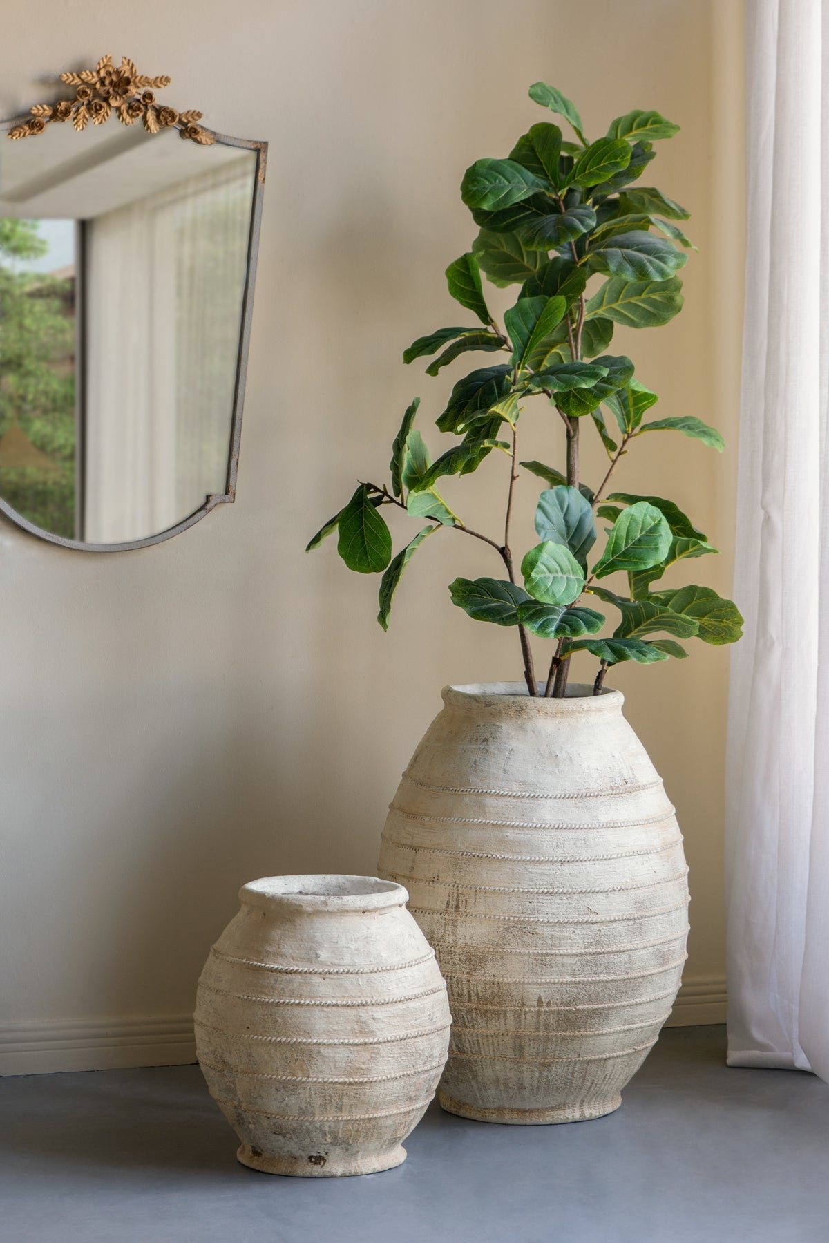 22.4x22.4x30.5" Large Magnesium Flower Pot with Weathered Finish by HouseOfZazla