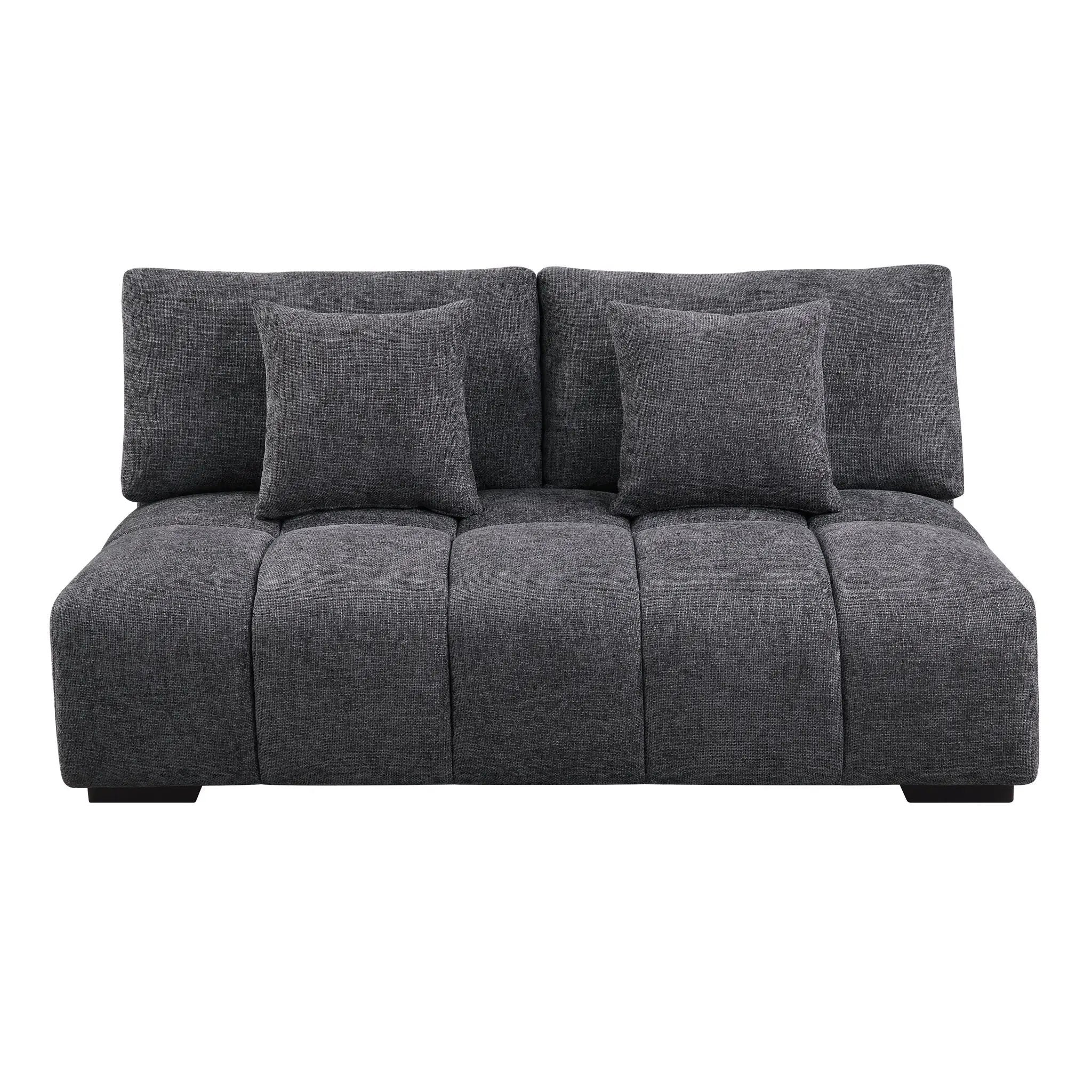 Chosen - Sectional Sofa With Toss Pillows With 2 Chaises With Ottoman - Gray by HouseOfZazla