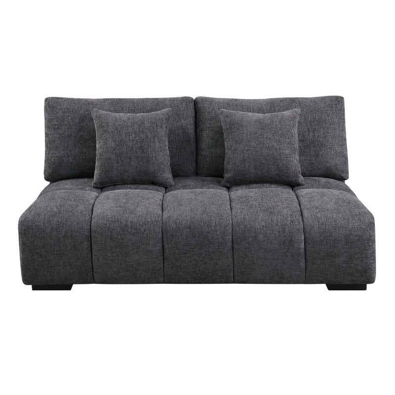 Chosen - Sectional Sofa With Toss Pillows With 2 Chaises With Ottoman - Gray by HouseOfZazla