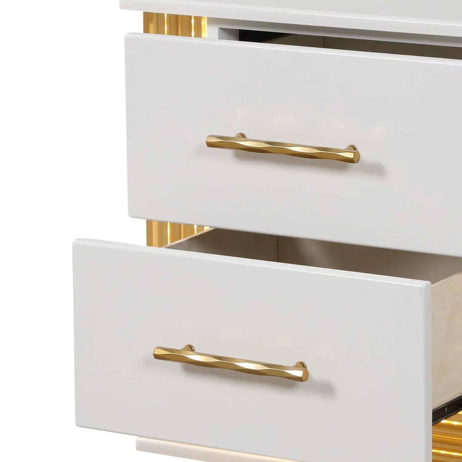 Obsession - 2 Drawer LED Nightstand - White by HouseOfZazla
